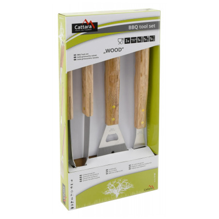 Cattara Wood sada 3ks grillezési eszköz