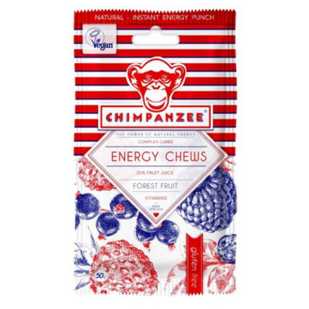 Zöld bonbonok Chimpanzee Energy Chews Forest Fruit 30g