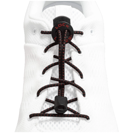Lock Laces Original cipőfűző fekete/piros RK Pro Series