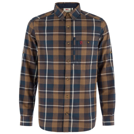 Fjällräven Fjällglim Regular Shirt M férfi ing barna Wood Brown-Black Oak