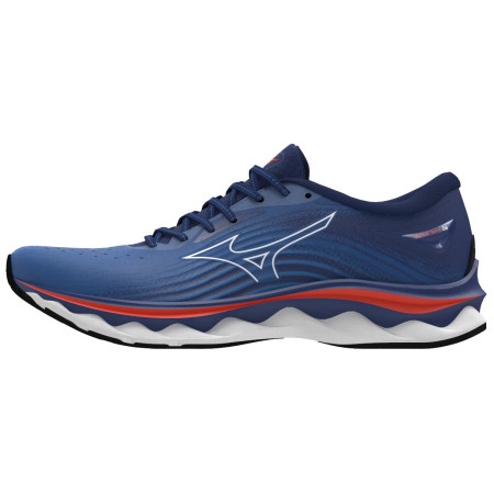 Mizuno Wawe Sky 6 férfi futócipő kék/fehér TurkishSea/White/CherryTomato