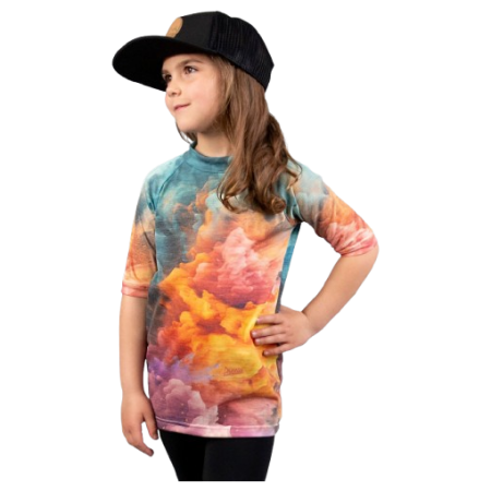 Drexiss All Explosion Pastel Merino Active gyerek funkcionális felső narancssárga/kék