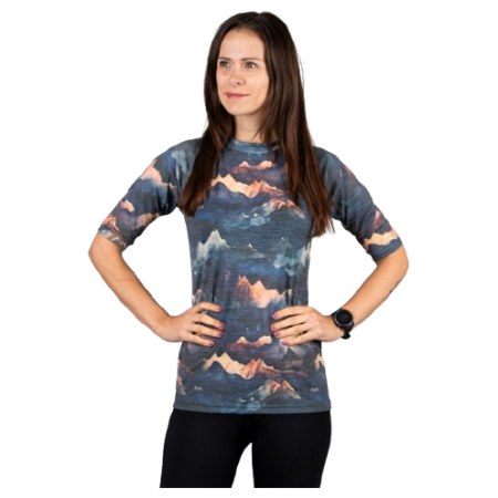 Drexiss All Alpine Peaks Merino Active női funkcionális felső kék/narancs