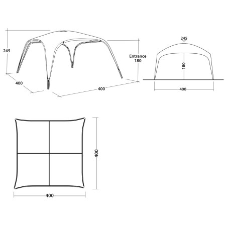 Outwell Wakefield Shelter XL árnyékoló - kifeszített sátorponyva