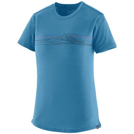 Patagonia Women's Capilene Cool Merino Blend Graphic Shirt női póló kék Strata Stripe: Shore Blue
