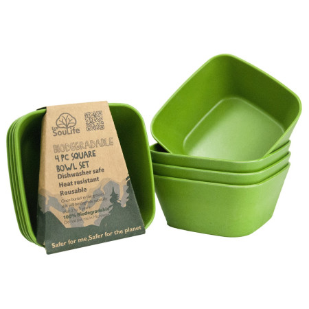 EcoSouLife 4pc. Square Bowl Set tál zöld
