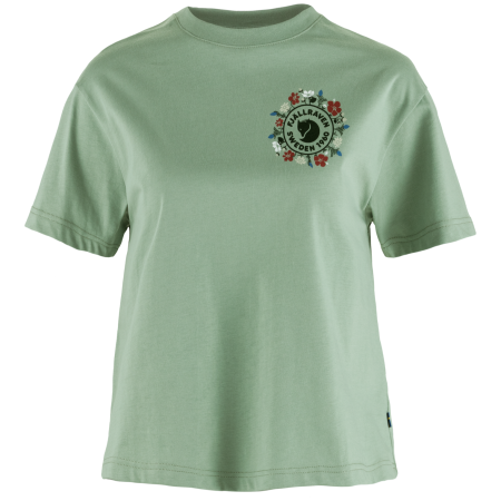 Fjällräven Fjällblomster Logo T-shirt W női póló zöld Misty Green