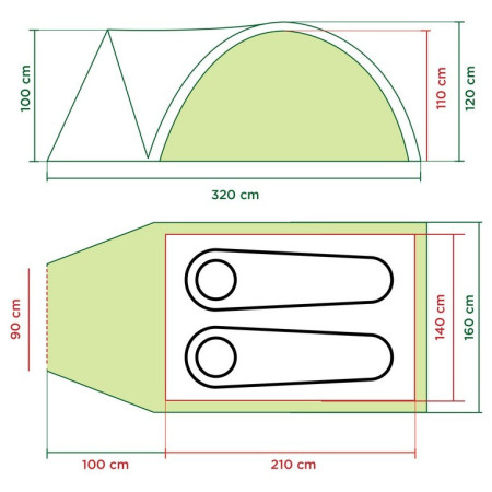 Coleman Darwin 2+ (zöld) túrasátor