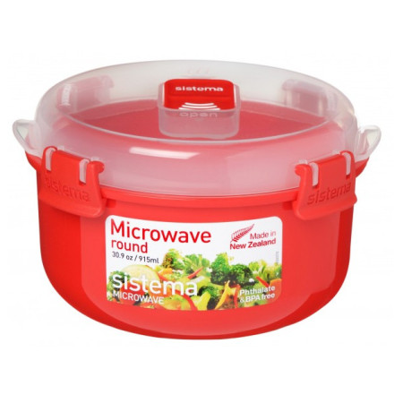 Sistema Round Microwave tál fedővel piros