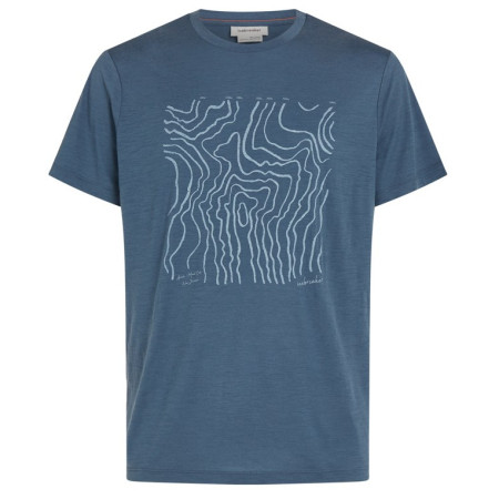 Icebreaker M 150 Tech Lite SS Tee Great Heights férfi funkcionális póló kék/szürke Dawn