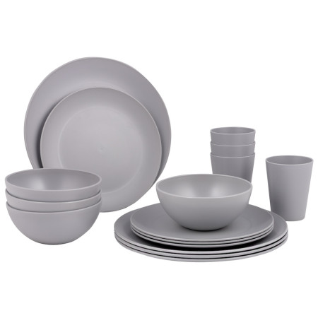 Bo-Camp Tableware Renew RPET 16pcs edény szürke gray