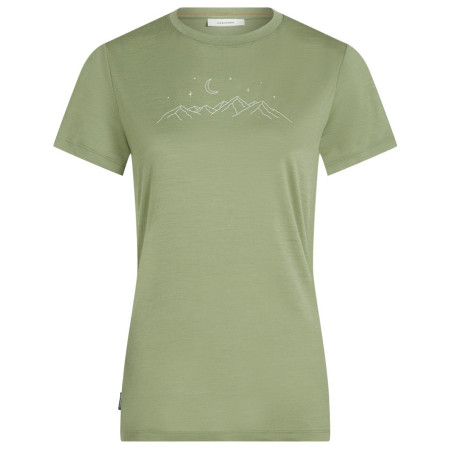 Icebreaker Women Merino 150 Tech Lite SS Tee Sparkling Stars női póló zöld Lichen
