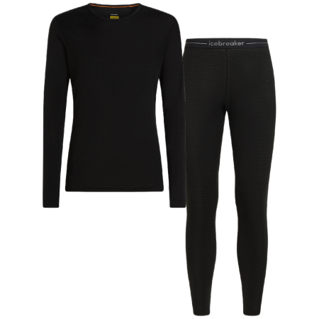 Icebreaker M 175 Everyday LS Crewe and Leggings Set férfi funkcionális szett fekete Black