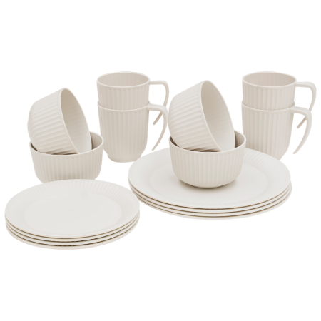 Outwell Delish 4 Person Dinner Set edénykészlet bézs Sandstone