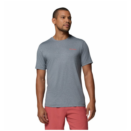 Columbia Parsons Point™ SS Back Graphic Tee férfi póló szürke City Grey Heather, Linear Peaks