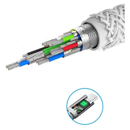 Swissten Kevlar USB / USB-C 1,5 m kábel