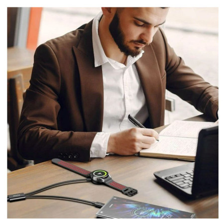 Swissten Wireless magnetic charging cable 2in1 for Samsung Watch + USB-C 1,2 m töltő és adatkábel