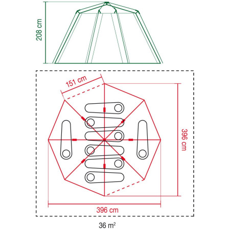 Coleman Cortes Octagon 8 velký rodinný stan