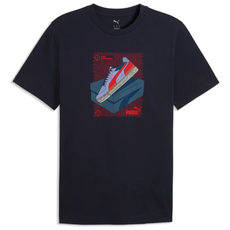 Puma Graphic Tee férfi póló sötétkék New Navy
