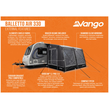 Vango Balletto Air 330 elősátor