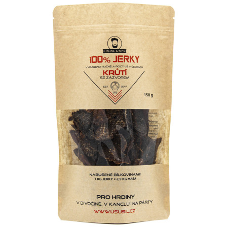 Jerky Usušil & Syn 100% Pulyka gyömbérrel 150 g barna