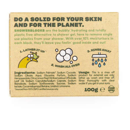 Totally Solid Solid Shower Gel EO Range - Lemon & Rosemary tusfürdő