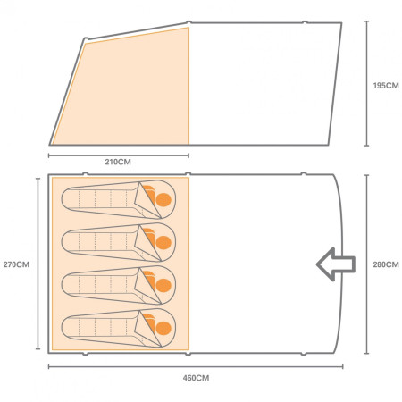 Regatta Kolima V3 4 felfújható sátor