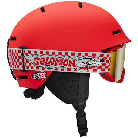 Salomon Player Combo gyerek sí bukósisak piros Cherry Tomato