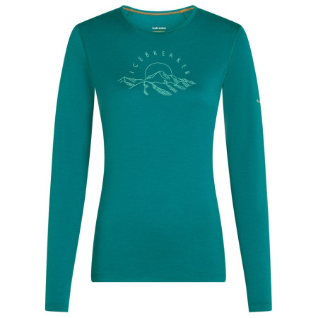 Icebreaker Women Merino 200 Oasis LS Crewe Sunrise Summit női funkcionális felső türkiz Tidal Teal