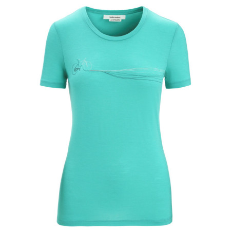 Icebreaker Tech Lite II SS Tee Cadence Paths női funkcionális felső világoszöld