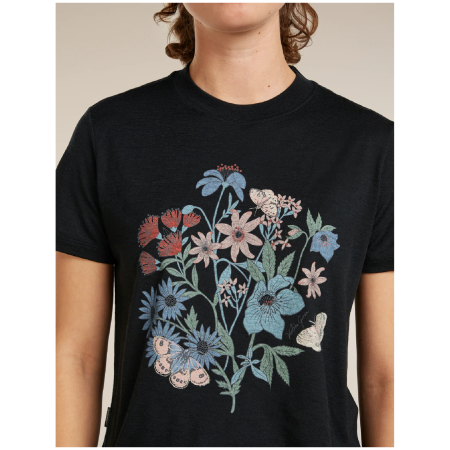 Icebreaker Merino 150 Tech Lite SS Crop Tee NZ Flora női póló
