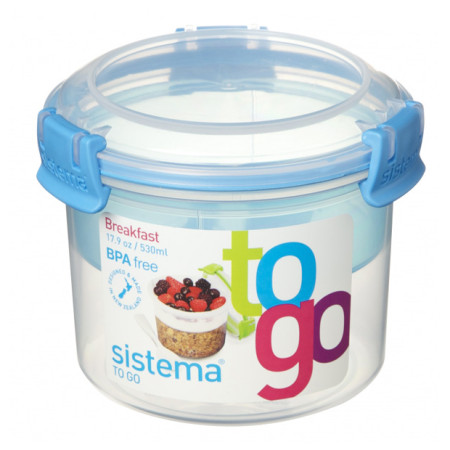 Snída?ový box Sistema Breakfast To Go 530ml kék