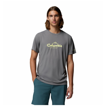 Columbia Zero Rules™ Light SS Graphic Crew férfi póló szürke City Grey, Scripted Peaks