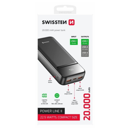 Swissten Power Line II 20000 mAh powerbank
