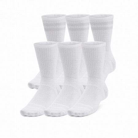 Under Armour Essential 6Pk Crew zokni szett fehér White/White/HaloGray