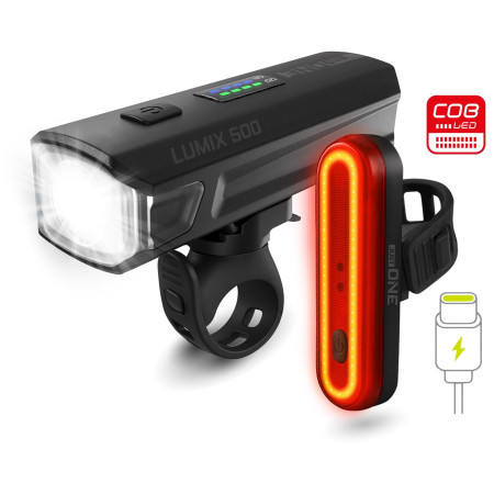 Just One Lumix 500 Set első/hátsó lámpa fekete