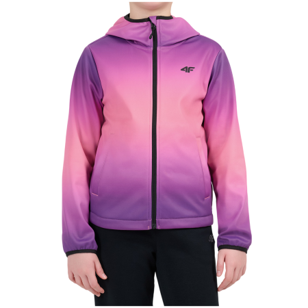 4F Softshell Jacket F603 Multicolour 3 Allover gyerek softshell kabát rózsaszín Multicolour 3 Allover