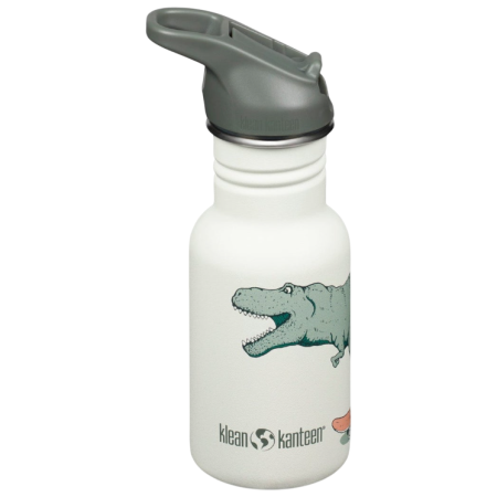 Klean Kanteen Kid Classic Narrow 12oz (w/Flip Seal Sport Cap) gyerek kulacs fehér dino skate