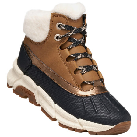 Geox J Flexyper Plus Girl gyerek téli cipő barna/fekete TOBACCO/BLACK