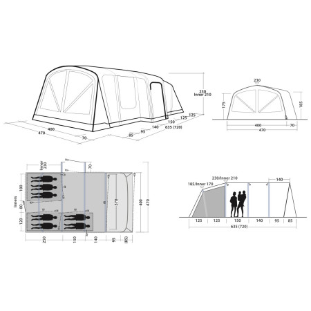 Outwell Vermont 7 Air nagy családi sátor
