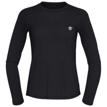 Norrona femund pureUll Long Sleeve női póló fekete Caviar Black