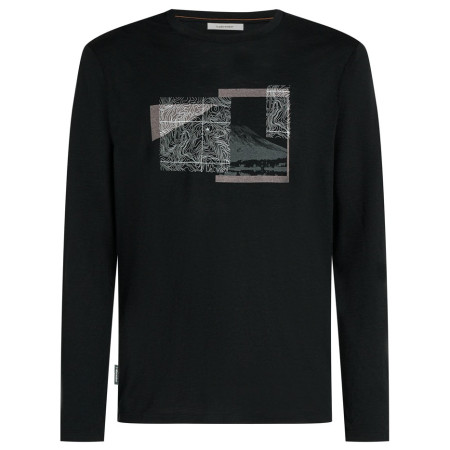 Icebreaker Men Merino 150 Tech Lite LS Tee Peak Balance férfi póló fekete Black