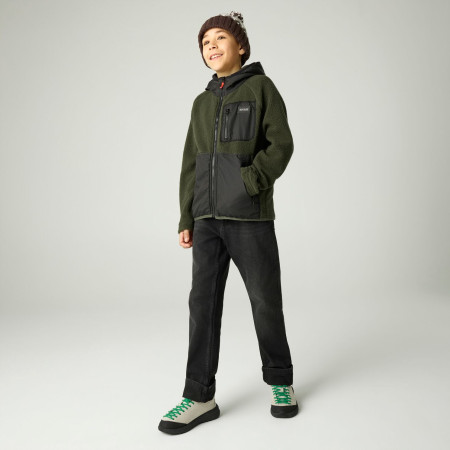 Regatta Munro Hybrid Jacket DarkKhak/Blk gyerek pulóver