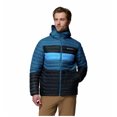 Columbia Powder Pass™ Hooded Jacket férfi dzseki kék/fekete Black, Phoenix Blue, Compass Blue