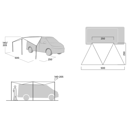 Easy Camp Lom Tri Canopy II. árnyékoló - kifeszített sátorponyva