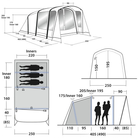 Outwell Elmdale 3PA felfújható sátor