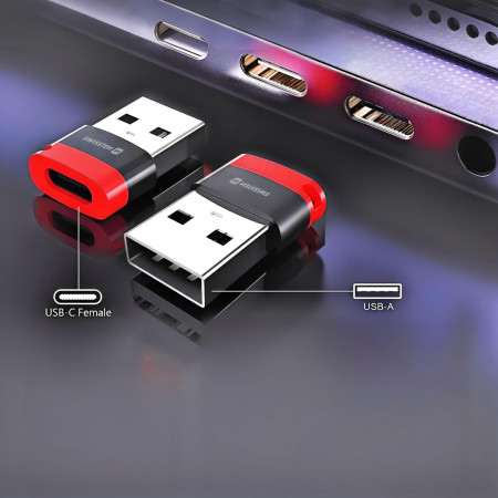 Swissten Dataguard With Data Blocking USB-A (Male) / USB-C (Female) adapter
