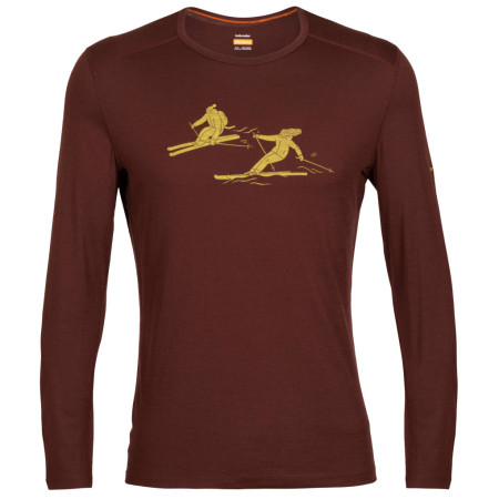 Icebreaker 200 Oasis LS Crewe Last Run férfi póló barna