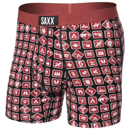 Saxx Ultra Super Soft Boxer Brief Fly boxeralsó piros/fekete sign off-black