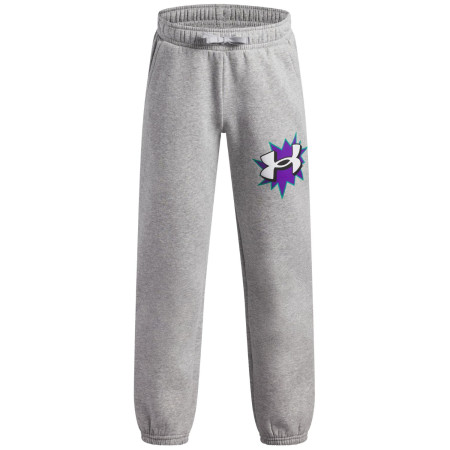 Under Armour UA B Rival FLC Graphics Jgr Mod Gray Light Heather gyerek nadrág szürke/fehér Mod Gray Light Heather / / White